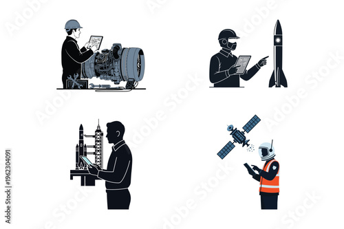 Engineer adjusts camera gear with focus and precision