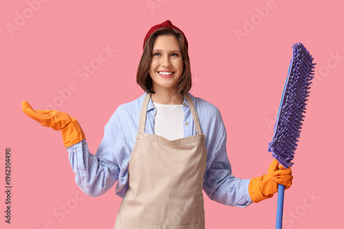 Pretty young housewife with...
