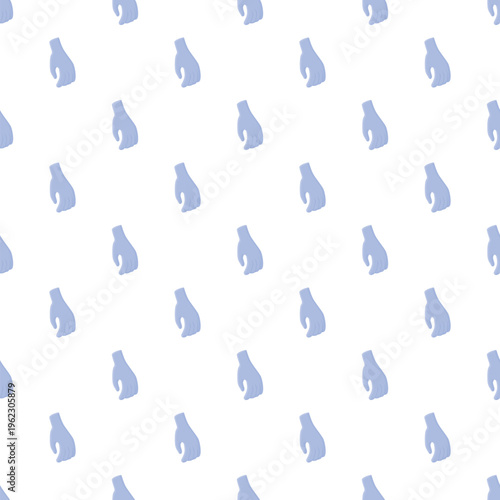 Blue medical gloves creating a repeating seamless pattern on a white background