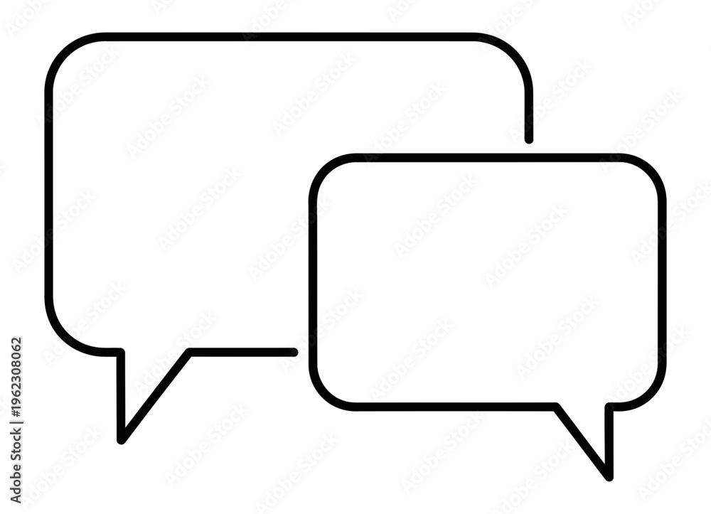 Fototapeta premium Speech bubbles icon representing communication, dialogue, and discussion, ideal for social media, messaging apps, and online forums, conveying conversation and interaction