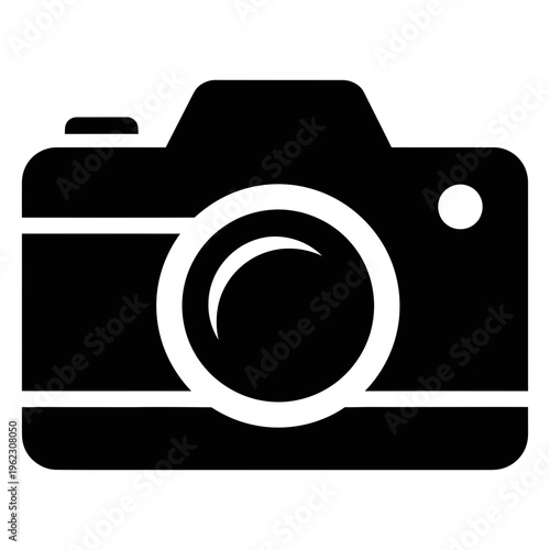 Capturing moments with ease, this sleek camera symbol embodies the essence of photography, a fundamental tool for visual storytelling, perfect for digital media