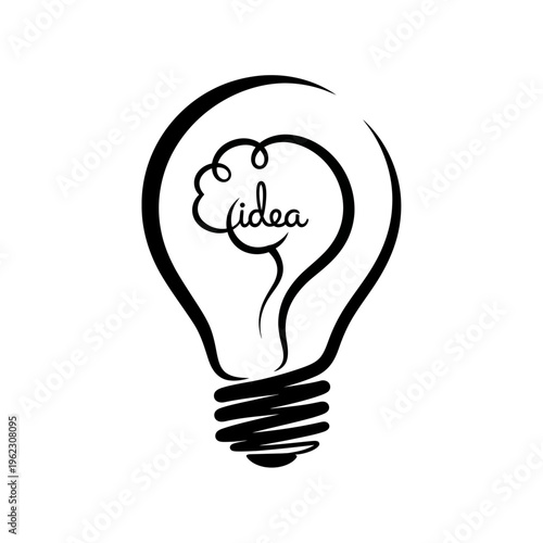 Light Bulb with Idea Concept Illustration.