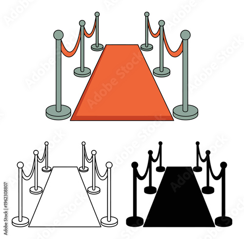 Red Carpet Entrance Vector Illustration