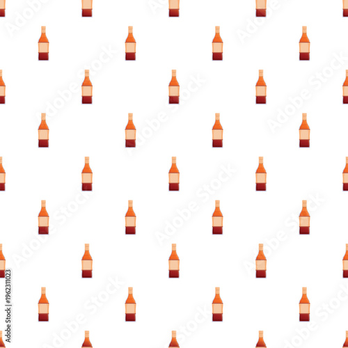 Many bottles containing spirits arranged in a repeating pattern on white background