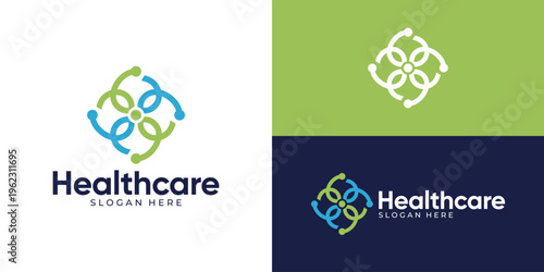 Creative simple healthcare logo template. Abstract leaf for mdeical logo design vector illustration.