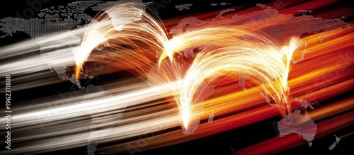 Blurry Sparkling Lights Trails.