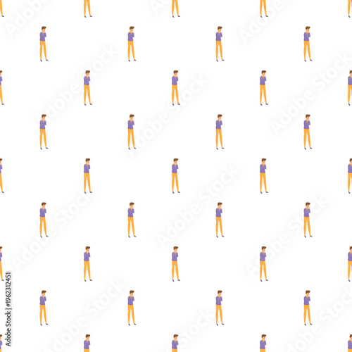 Man in cartoon style standing and thinking about a problem