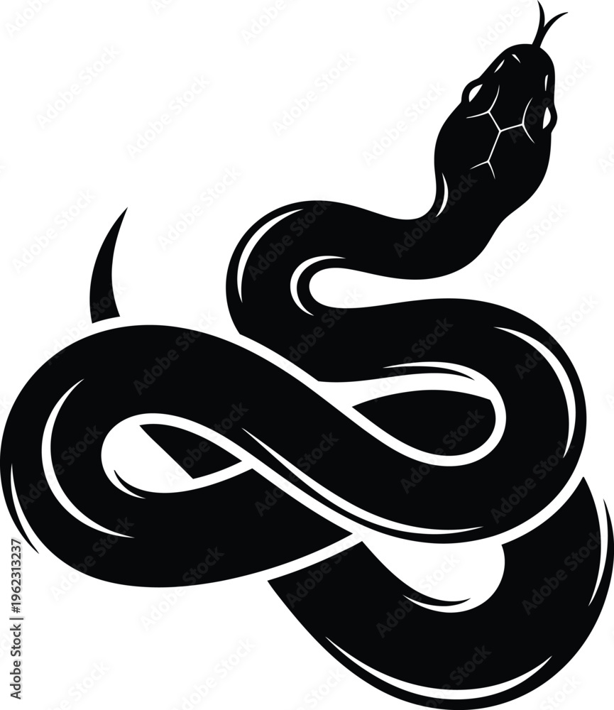Fototapeta premium Snake in a dynamic pose with raised head