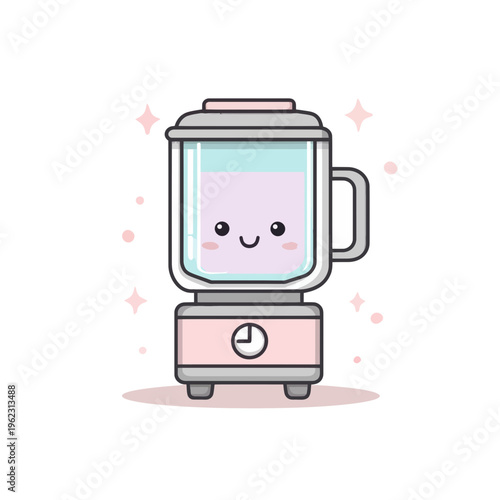 Cute Kawaii Blender Icon With Happy Face