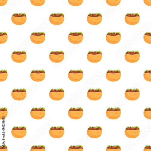 Falafel pita sandwiches creating a repeating pattern for culinary design