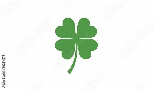 Four leaf clover icon simple green lucky shamrock symbol flat vector illustration
