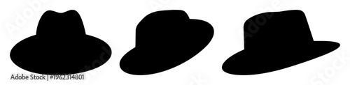 Fedora hat set with male fashion accessory silhouettes featuring headwear, brim, classic with style and elegance