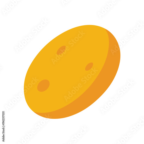 Oval yellow potato vegetable icon, healthy food ingredient vector illustration