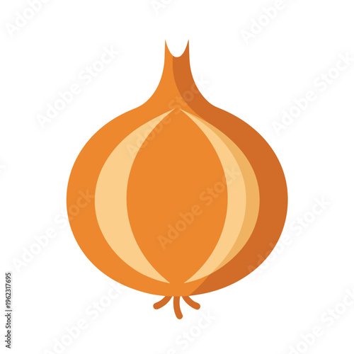 Yellow onion bulb vegetable food ingredient with layers isolated on white background