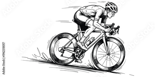 Cyclist road bike speed illustration, competitive racing artwork, aerodynamic motion design, sports athlete vector, dynamic cycling silhouette illustration