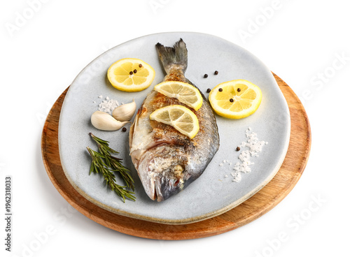 Plate with tasty grilled do...