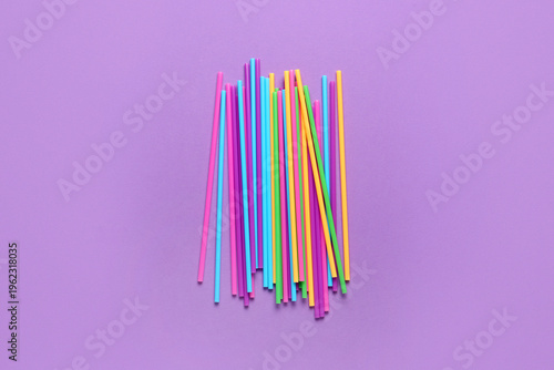 Different plastic straws on...