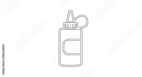 Ketchup bottle with nozzle cap.