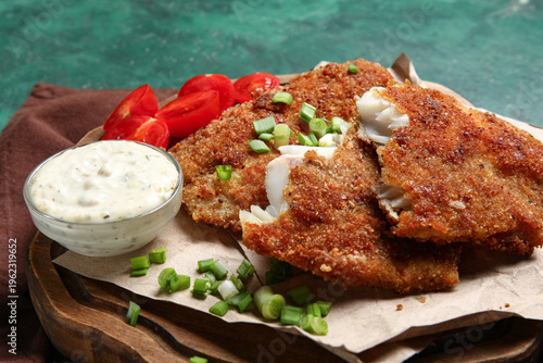 Board of tasty fried codfis...