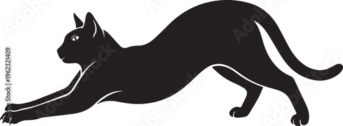 Silhouette vector of a cat in an elegant pose