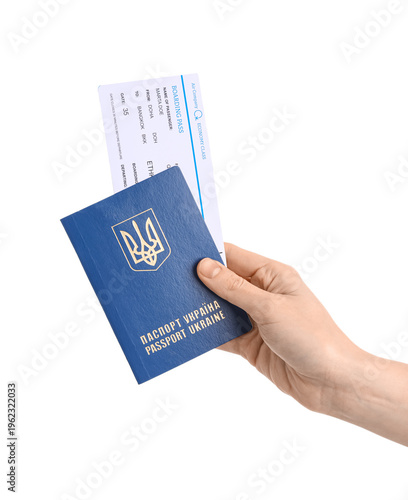 Woman with Ukrainian passpo...