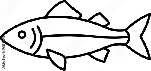 Outline of a fish with multiple fins