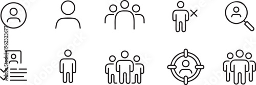user group icons people team members selection check target frame