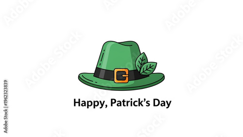 Illustration of a green hat celebrates St. Patrick's Day festivities