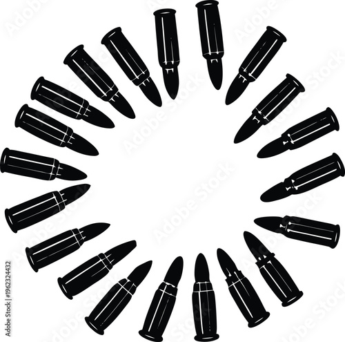 Bullet silhouette collection illustration