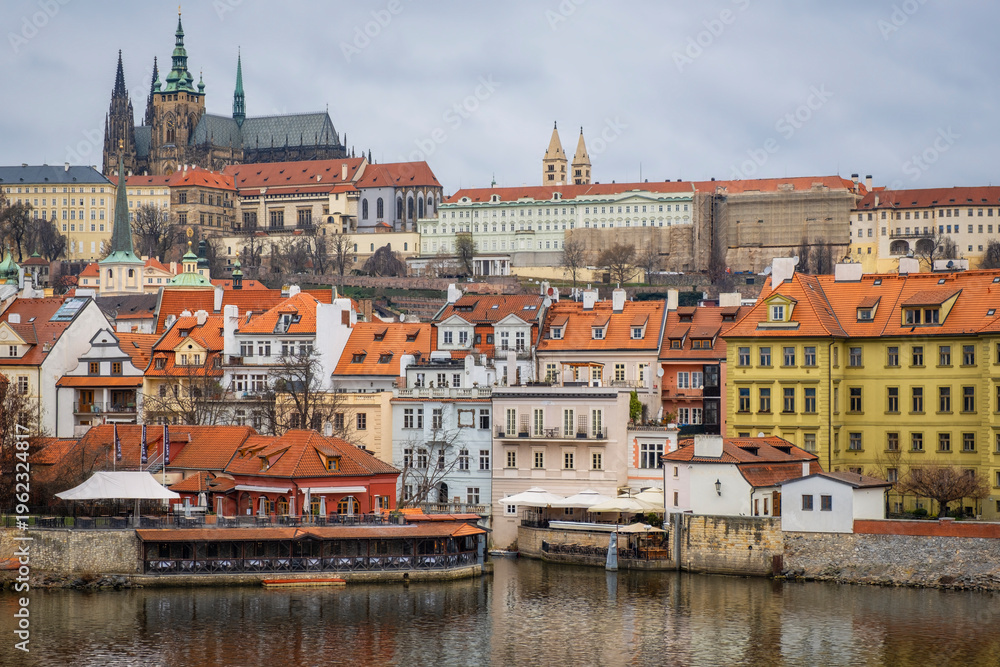 Obraz premium Prague old town houses panorama, taken from the famous 
