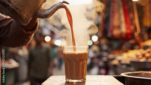 Pouring Chai - Aromatic Tea Tradition in India.