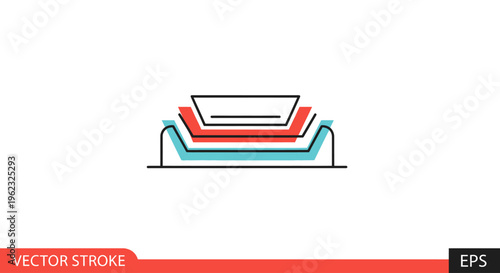 Colorful layered graphic design element.