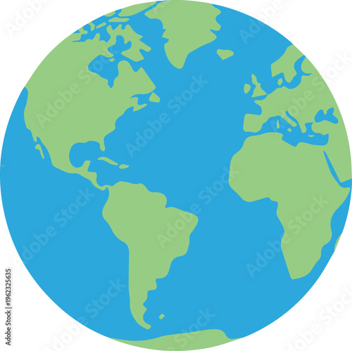 Earth showing continents and oceans