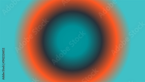 Vibrant Teal and Orange Gradient Circle Art Design Element

