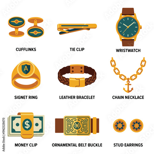 Gold Mens Fashion Accessories.