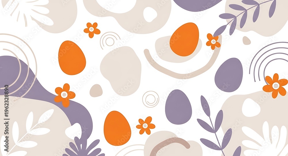 Fototapeta premium A colorful abstract floral pattern with various shapes and designs