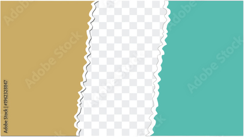 Torn paper vector, layered design. Ripped paper texture Vector isolated illustration,