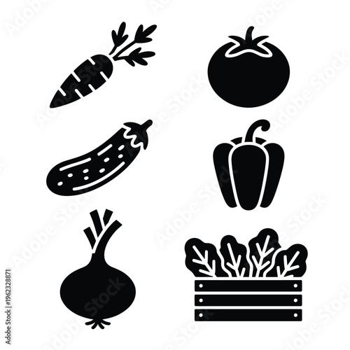 Black and white vegetable carrot tomato