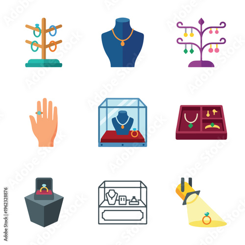 Jewelry and accessories on display.