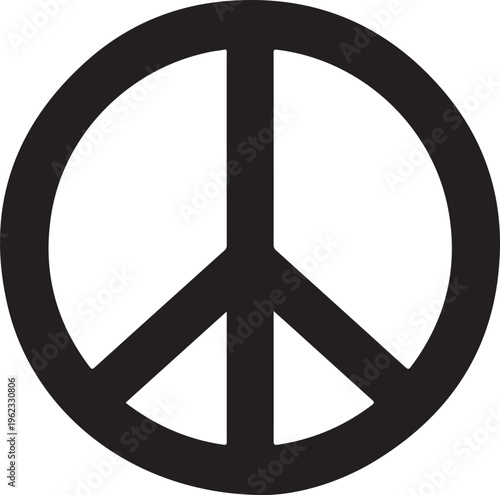 Peace sign flat icon for apps and websites