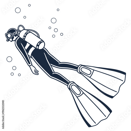 A scuba diver in a diving suit
