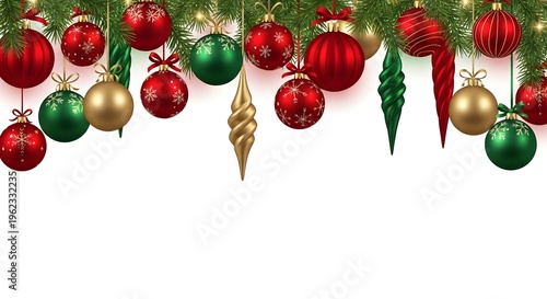 Christmas ornaments isolated on transparent background