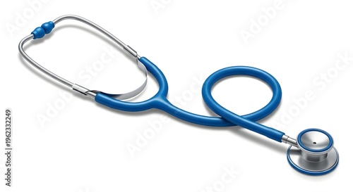 Blue stethoscope isolated on transparent background