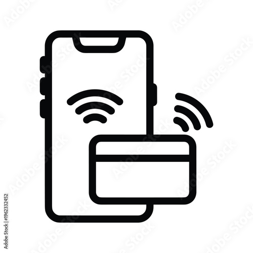 Mobile phone displaying wireless connection to a card reader device