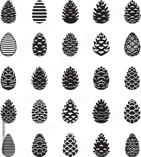 Photos Pine cone icons set