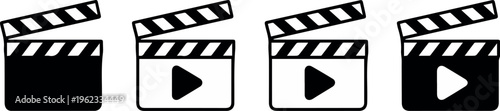 Clapperboard icons for film production branding and marketing