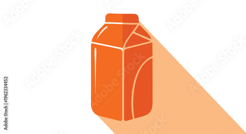 A flat, orange carton illustration with a stylized shadow, against a clean white backdrop. The carton is upright and appears fully closed