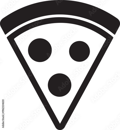 Pizza slice with pepperoni flat icon for apps and websites