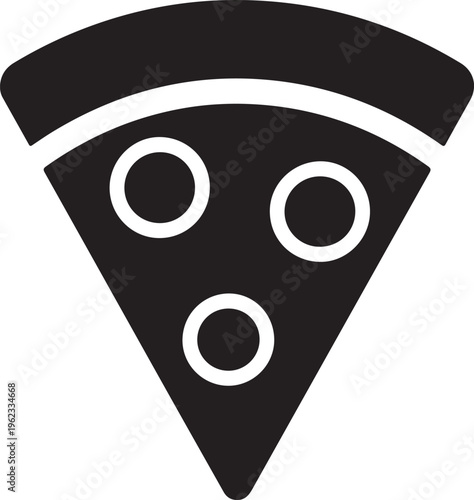 Pizza slice with pepperoni flat icon for apps and websites