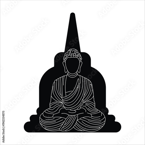 Happy Vesak day greeting concept. simple solid vector